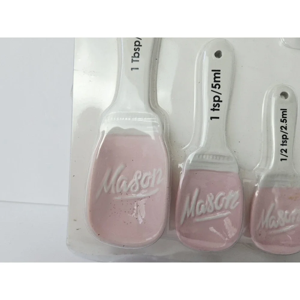 Grant Howard Measuring Spoons Mason Jar Pink‎ NEW set